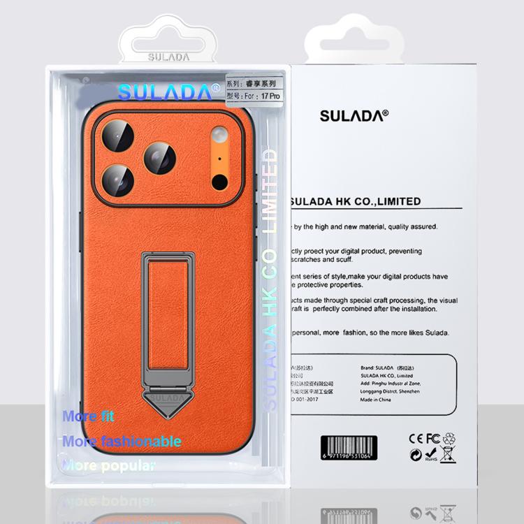 เคสโทรศัพท์หนังเทียมพร้อมที่จับโลหะซ่อนและสายรัดข้อมือ SULADA สำหรับ iPhone 17 Pro Max, สำหรับ iPhone 17 Pro, สำหรับ iPhone 17, สำหรับ iPhone 16 Pro Max, สำหรับ iPhone 16 Pro, สำหรับ iPhone 16