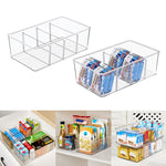 Four-Compartment Desktop Organizer Storage Box Removable Dividers Clear Storage Box