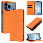 เคสโทรศัพท์หนังวีแกนลายแมวน่ารักปั๊มลายแม่เหล็กและ RFID สำหรับ iPhone 17e / 16e, สำหรับ iPhone 17 Pro Max, สำหรับ iPhone 17 Pro, สำหรับ iPhone 17