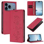 เคสโทรศัพท์หนังวีแกนลายแมวน่ารักปั๊มลายแม่เหล็กและ RFID สำหรับ iPhone 17e / 16e, สำหรับ iPhone 17 Pro Max, สำหรับ iPhone 17 Pro, สำหรับ iPhone 17