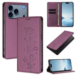 เคสโทรศัพท์หนังวีแกนลายแมวน่ารักปั๊มลายแม่เหล็กและ RFID สำหรับ iPhone 17e / 16e, สำหรับ iPhone 17 Pro Max, สำหรับ iPhone 17 Pro, สำหรับ iPhone 17