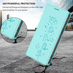 เคสโทรศัพท์หนังวีแกนลายแมวสวยน่ารักพร้อมแม่เหล็ก RFID สำหรับ iPhone Air, สำหรับ iPhone 16 Pro Max, สำหรับ iPhone 16 Pro, สำหรับ iPhone 16 Plus