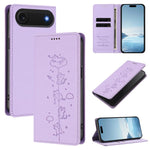 เคสโทรศัพท์หนังวีแกนลายแมวสวยน่ารักพร้อมแม่เหล็ก RFID สำหรับ iPhone Air, สำหรับ iPhone 16 Pro Max, สำหรับ iPhone 16 Pro, สำหรับ iPhone 16 Plus