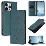 เคสโทรศัพท์หนังวีแกนลายแมวสวยน่ารักพร้อมแม่เหล็ก RFID สำหรับ iPhone Air, สำหรับ iPhone 16 Pro Max, สำหรับ iPhone 16 Pro, สำหรับ iPhone 16 Plus