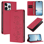 เคสโทรศัพท์หนังวีแกนลายแมวสวยน่ารักพร้อมแม่เหล็ก RFID สำหรับ iPhone Air, สำหรับ iPhone 16 Pro Max, สำหรับ iPhone 16 Pro, สำหรับ iPhone 16 Plus