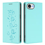 เคสโทรศัพท์หนังวีแกนลายแมวน่ารักปั๊มลายแม่เหล็กและ RFID สำหรับ iPhone 17e / 16e, สำหรับ iPhone 17 Pro Max, สำหรับ iPhone 17 Pro, สำหรับ iPhone 17