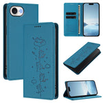 เคสโทรศัพท์หนังวีแกนลายแมวน่ารักปั๊มลายแม่เหล็กและ RFID สำหรับ iPhone 17e / 16e, สำหรับ iPhone 17 Pro Max, สำหรับ iPhone 17 Pro, สำหรับ iPhone 17