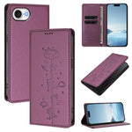 เคสโทรศัพท์หนังวีแกนลายแมวน่ารักปั๊มลายแม่เหล็กและ RFID สำหรับ iPhone 17e / 16e, สำหรับ iPhone 17 Pro Max, สำหรับ iPhone 17 Pro, สำหรับ iPhone 17
