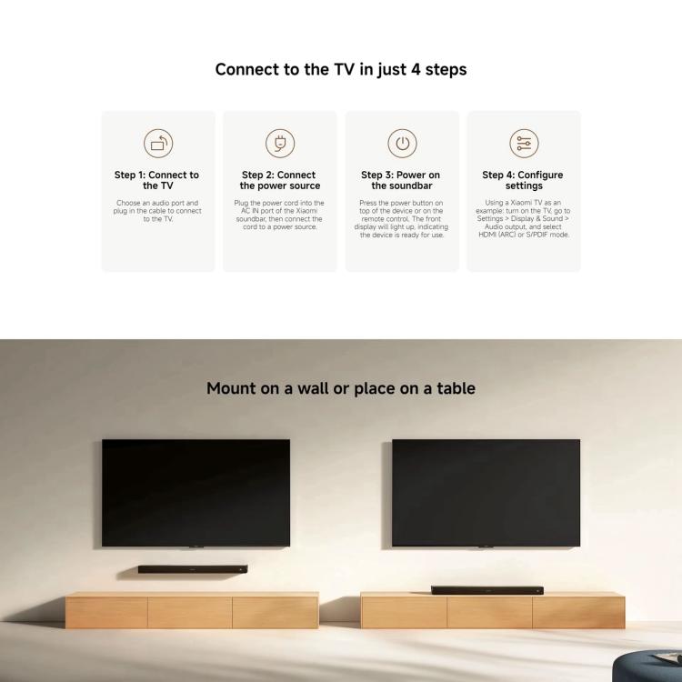 ลำโพงซาวด์บาร์ Xiaomi แท้ 2.0 สำหรับทีวีและคอมพิวเตอร์ รองรับการเชื่อมต่อ NFC ปลั๊ก US
