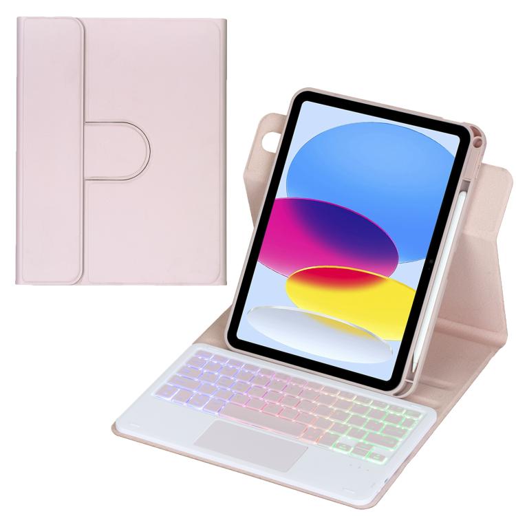 เคสหนังแท็บเล็ตพร้อมคีย์บอร์ดบลูทูธไฟหลังหมุนได้ 360 องศาพร้อมทัชแพด สำหรับ iPad Pro 11 2025 / 2024, สำหรับ iPad 2025 / 2022, สำหรับ iPad Air 11 2025 / iPad Pro 11 2022, สำหรับ iPad 10.2 2021 / 2019 / iPad Air 3