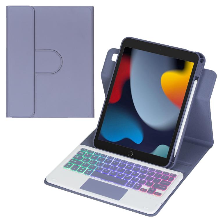 เคสหนังแท็บเล็ตพร้อมคีย์บอร์ดบลูทูธไฟหลังหมุนได้ 360 องศาพร้อมทัชแพด สำหรับ iPad Pro 11 2025 / 2024, สำหรับ iPad 2025 / 2022, สำหรับ iPad Air 11 2025 / iPad Pro 11 2022, สำหรับ iPad 10.2 2021 / 2019 / iPad Air 3