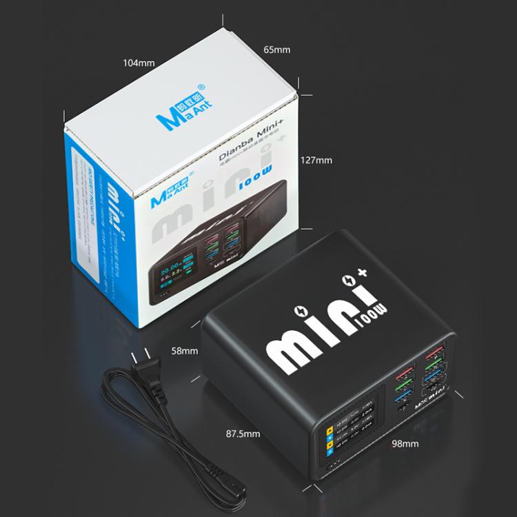 MaAnt Dianba Mini ที่ชาร์จ PD มัลติฟังก์ชัน 8 พอร์ต 75W รองรับชาร์จเร็ว PD, MaAnt Dianba Mini ปลั๊ก EU