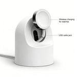 xDfind สำหรับ Apple Watch สมาร์ตวอทช์ ชุดที่วางชาร์จซิลิโคนและที่ชาร์จ USB, ซิลิโคน+USB (สีขาว), ซิลิโคน+USB (สีดำ)