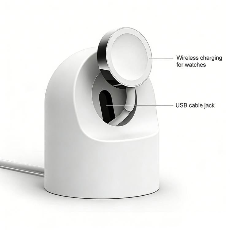 xDfind สำหรับ Apple Watch สมาร์ตวอทช์ ชุดที่วางชาร์จซิลิโคนและที่ชาร์จ USB, ซิลิโคน+USB (สีขาว), ซิลิโคน+USB (สีดำ)