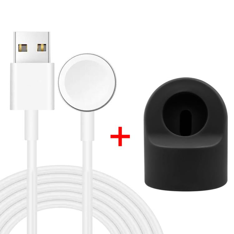 xDfind สำหรับ Apple Watch สมาร์ตวอทช์ ชุดที่วางชาร์จซิลิโคนและที่ชาร์จ USB, ซิลิโคน+USB (สีขาว), ซิลิโคน+USB (สีดำ)
