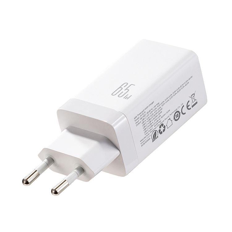 JOYROOM JR-TG10 ที่ชาร์จ GaN 65W แบบสองพอร์ต Type-C และ USB 3 พอร์ต พร้อมสาย Type-C เป็น Type-C, ปลั๊ก EU, ปลั๊ก UK