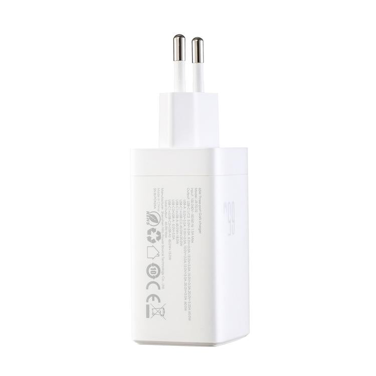 JOYROOM JR-TG10 ที่ชาร์จ GaN 65W แบบสองพอร์ต Type-C และ USB 3 พอร์ต พร้อมสาย Type-C เป็น Type-C, ปลั๊ก EU, ปลั๊ก UK