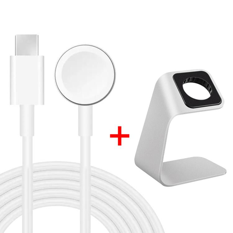 xDfind สำหรับ Apple Watch สมาร์ตวอทช์ ชุดที่วางชาร์จอะลูมิเนียมอัลลอยและที่ชาร์จ Type-C, อะลูมิเนียมอัลลอย+Type-C
