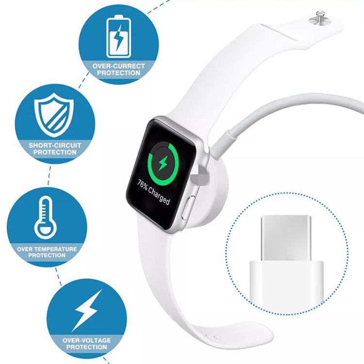 xDfind สำหรับ Apple Watch สมาร์ตวอทช์ ชุดที่วางชาร์จอะลูมิเนียมอัลลอยและที่ชาร์จ Type-C, อะลูมิเนียมอัลลอย+Type-C