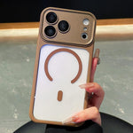 เคสโทรศัพท์ใสแบบครอบคลุมกล้องเต็มรูปแบบชุบอิเล็กโทรไลต์พร้อมแม่เหล็ก สำหรับ iPhone 17 Pro Max, สำหรับ iPhone 17 Pro