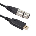 สายบันทึกเสียงไมโครโฟน USB เป็น XLR ตัวเมีย US18 ความยาว 2m, 3m