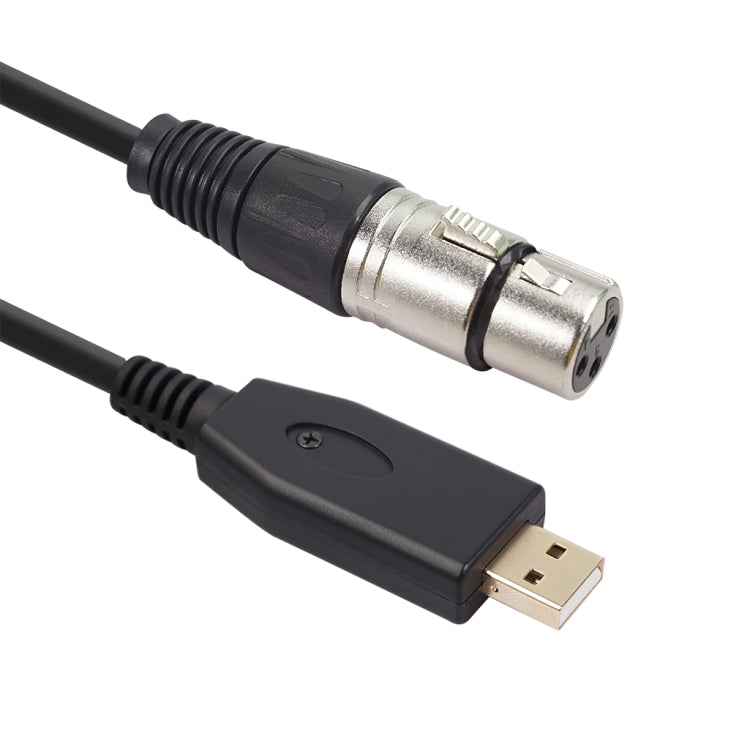 สายบันทึกเสียงไมโครโฟน USB เป็น XLR ตัวเมีย US18 ความยาว 2m, 3m