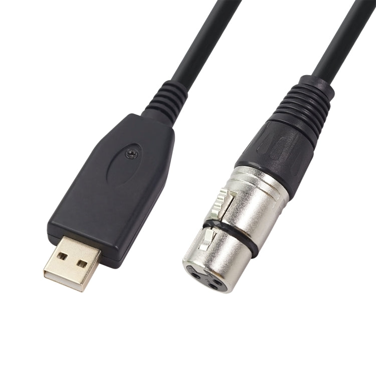 สายบันทึกเสียงไมโครโฟน USB เป็น XLR ตัวเมีย US18 ความยาว 2m, 3m