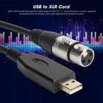 สายบันทึกเสียงไมโครโฟน USB เป็น XLR ตัวเมีย US18 ความยาว 2m, 3m