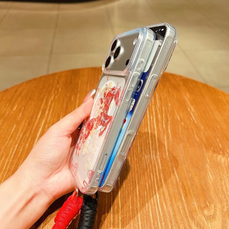 เคสโทรศัพท์อะคริลิกแม่เหล็กลายปีม้า พร้อมสายคล้อง สำหรับ iPhone 13, สำหรับ iPhone 12, สำหรับ iPhone 12 Pro Max, สำหรับ iPhone 12 Pro