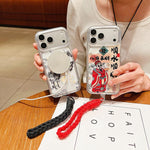เคสโทรศัพท์อะคริลิกแม่เหล็กลายปีม้า พร้อมสายคล้อง สำหรับ iPhone 13, สำหรับ iPhone 12, สำหรับ iPhone 12 Pro Max, สำหรับ iPhone 12 Pro