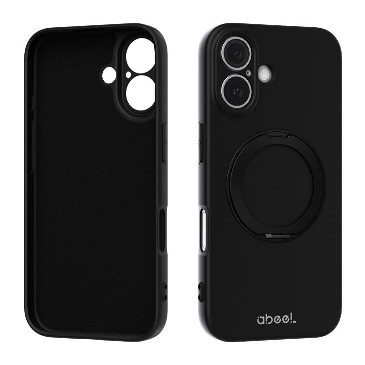 ABEEL Skin-friendly Feel Magnetic Liquid Silicone Phone Case with Holder, For iPhone 17 Pro Max, For iPhone 17 Pro, For iPhone 17, For iPhone 16 Pro Max, For iPhone 16 Pro, For iPhone 16