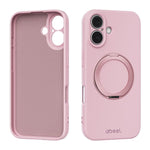 ABEEL Skin-friendly Feel Magnetic Liquid Silicone Phone Case with Holder, For iPhone 17 Pro Max, For iPhone 17 Pro, For iPhone 17, For iPhone 16 Pro Max, For iPhone 16 Pro, For iPhone 16