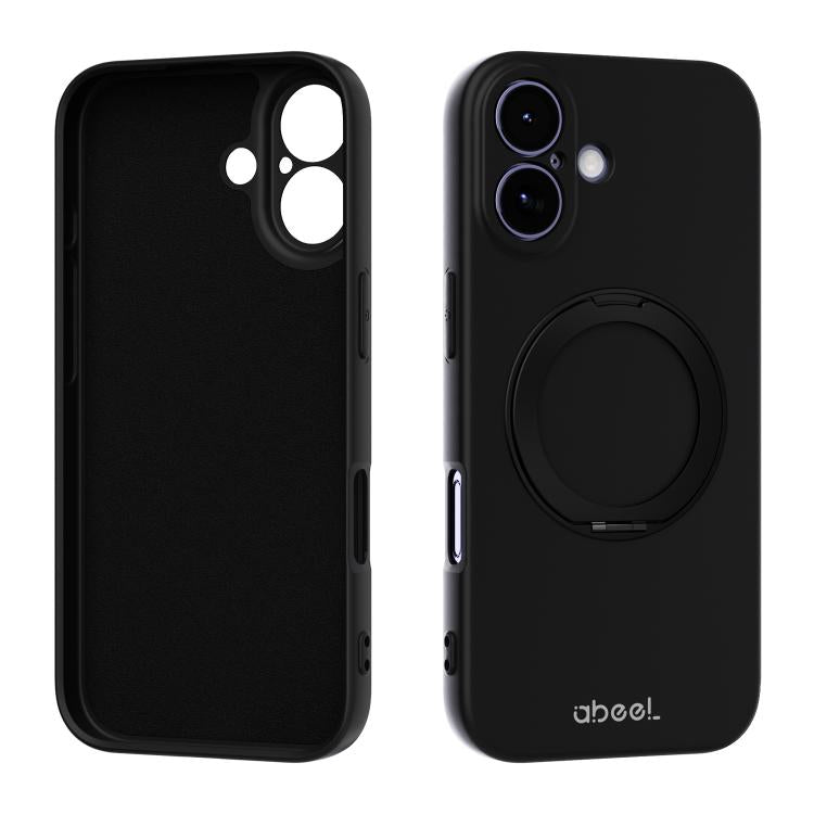 ABEEL Skin-friendly Feel Magnetic Liquid Silicone Phone Case with Holder, For iPhone 17 Pro Max, For iPhone 17 Pro, For iPhone 17, For iPhone 16 Pro Max, For iPhone 16 Pro, For iPhone 16