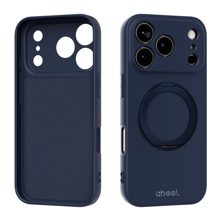 ABEEL Skin-friendly Feel Magnetic Liquid Silicone Phone Case with Holder, For iPhone 17 Pro Max, For iPhone 17 Pro, For iPhone 17, For iPhone 16 Pro Max, For iPhone 16 Pro, For iPhone 16