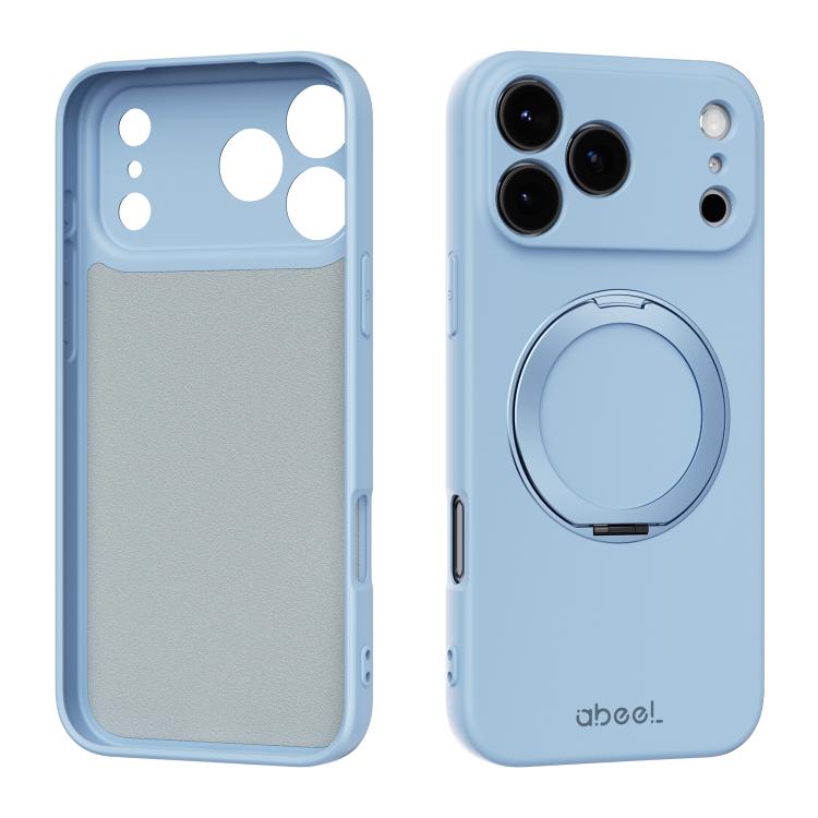 ABEEL Skin-friendly Feel Magnetic Liquid Silicone Phone Case with Holder, For iPhone 17 Pro Max, For iPhone 17 Pro, For iPhone 17, For iPhone 16 Pro Max, For iPhone 16 Pro, For iPhone 16
