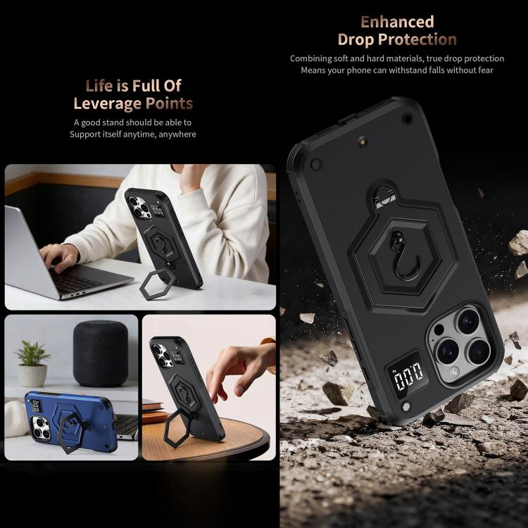 เคสโทรศัพท์ที่วางแม่เหล็กเกราะหกเหลี่ยมน้ำหนัก สำหรับ iPhone 14 / 13, สำหรับ iPhone 14 Pro, สำหรับ iPhone 14 Pro Max, สำหรับ iPhone 13 Pro Max, สำหรับ iPhone 13 Pro, สำหรับ iPhone 12 Pro Max