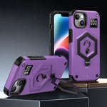 เคสโทรศัพท์ที่วางแม่เหล็กเกราะหกเหลี่ยมน้ำหนัก สำหรับ iPhone 14 / 13, สำหรับ iPhone 14 Pro, สำหรับ iPhone 14 Pro Max, สำหรับ iPhone 13 Pro Max, สำหรับ iPhone 13 Pro, สำหรับ iPhone 12 Pro Max