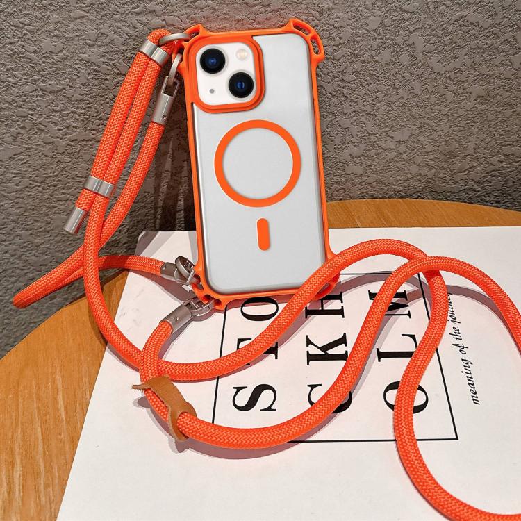เคสโทรศัพท์อะคริลิกแม่เหล็กกันกระแทกสไตล์โดรน 4 มุม พร้อมสายคล้องยาวและสั้น สำหรับ iPhone 14, สำหรับ iPhone 14 Pro, สำหรับ iPhone 14 Pro Max, สำหรับ iPhone 13 Pro Max, สำหรับ iPhone 13 Pro, สำหรับ iPhone 13, สำหรับ iPhone 12, สำหรับ iPhone 12 Pro Max