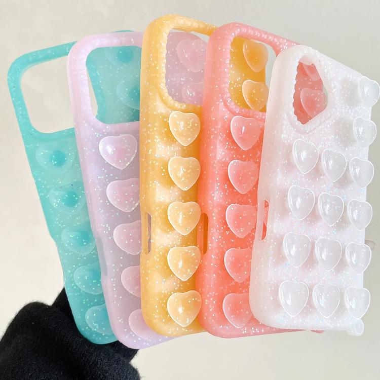 เคสโทรศัพท์กลิตเตอร์ใสถ้วยดูดรูปหัวใจ สำหรับ iPhone 14, สำหรับ iPhone 14 Pro Max, สำหรับ iPhone 13