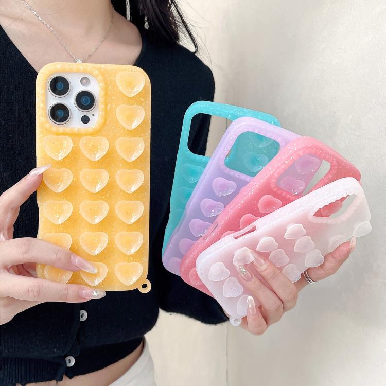 เคสโทรศัพท์กลิตเตอร์ใสถ้วยดูดรูปหัวใจ สำหรับ iPhone 14, สำหรับ iPhone 14 Pro Max, สำหรับ iPhone 13