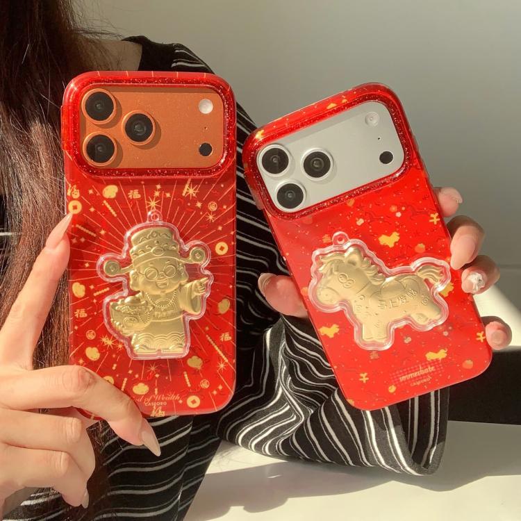 เคสโทรศัพท์ลวดลายมงคลประเพณีตรุษจีน PC + TPU สำหรับ iPhone 17 Pro Max, สำหรับ iPhone 17 Pro