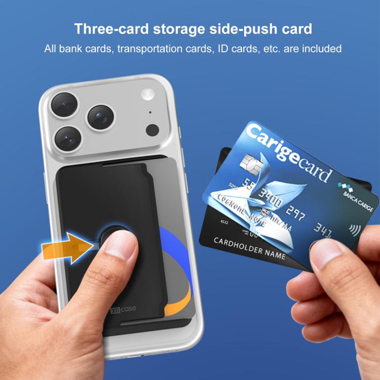 XDcase Side-Push Magnetic 3-Card Holder For iPhone / Galaxy & More