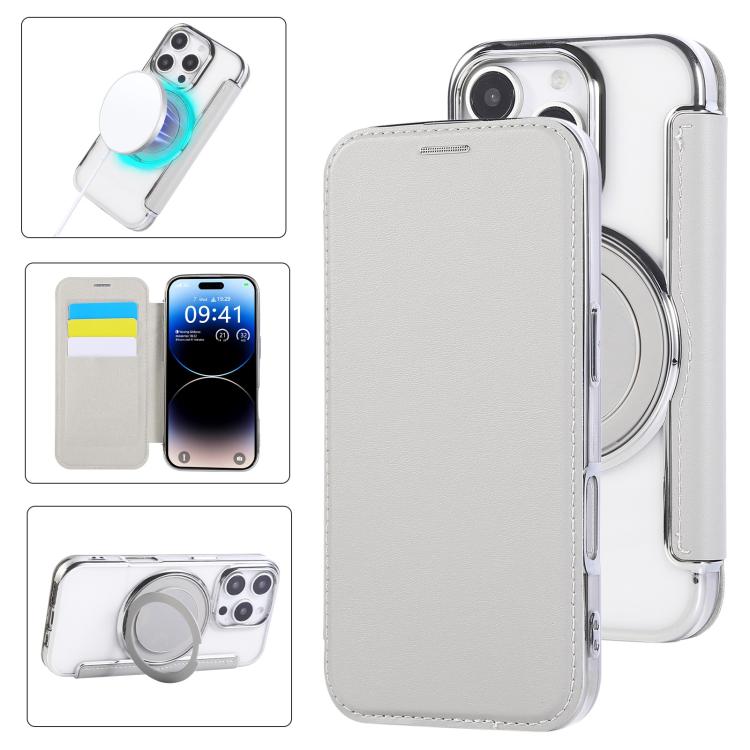 Ultra-thin Rotation Holder Magnetic Plating Vegan Leather Phone Case, For iPhone 16 Pro, For iPhone 16 Plus, For iPhone 16, For iPhone 15 Pro Max, For iPhone 15 Pro, For iPhone 15 Plus / 14 Plus