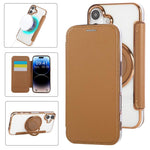 Ultra-thin Rotation Holder Magnetic Plating Vegan Leather Phone Case, For iPhone 16 Pro, For iPhone 16 Plus, For iPhone 16, For iPhone 15 Pro Max, For iPhone 15 Pro, For iPhone 15 Plus / 14 Plus