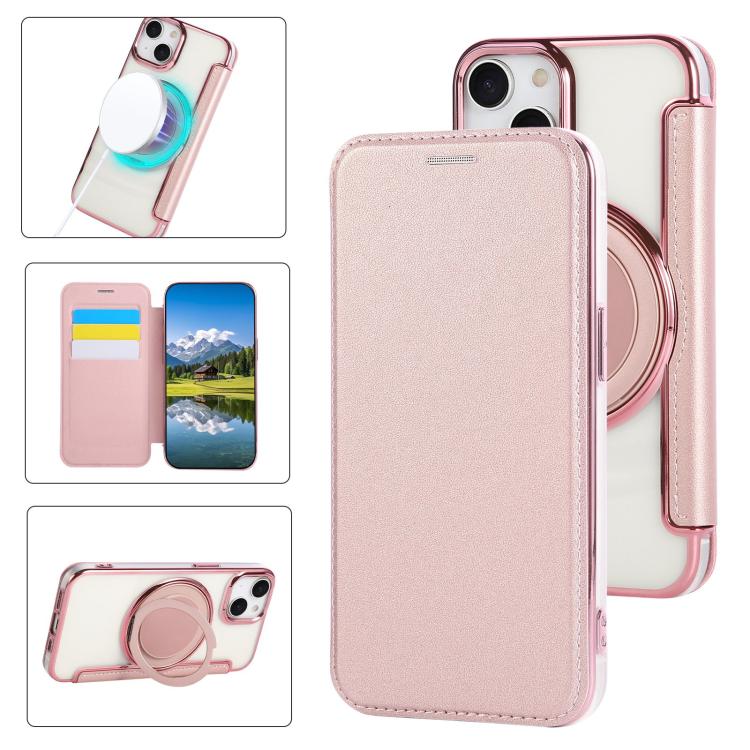เคสโทรศัพท์หนังวีแกนชุบแม่เหล็กแบบหมุนบางพิเศษ สำหรับ iPhone 15, สำหรับ iPhone 14 / 13, สำหรับ iPhone 14 Pro, สำหรับ iPhone 14 Pro Max, สำหรับ iPhone 13 Pro Max, สำหรับ iPhone 13 Pro