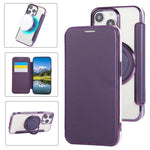Ultra-thin Rotation Holder Magnetic Plating Vegan Leather Phone Case, For iPhone 12 / 12 Pro, For iPhone 12 Pro Max