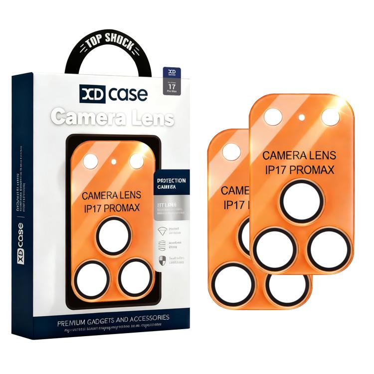 XDcase ชุด 2 ชิ้น ฟิล์มป้องกันเลนส์กล้องอะคริลิคด้านโปร่งแสงแบบบูรณาการ สำหรับ iPhone 17 Pro Max, สำหรับ iPhone 17 Pro