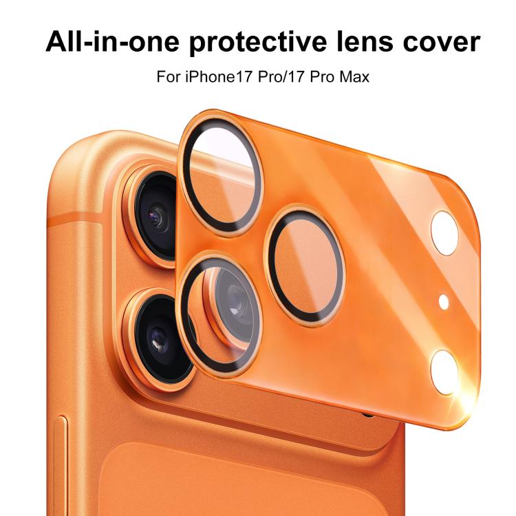 XDcase ชุด 2 ชิ้น ฟิล์มป้องกันเลนส์กล้องอะคริลิคด้านโปร่งแสงแบบบูรณาการ สำหรับ iPhone 17 Pro Max, สำหรับ iPhone 17 Pro