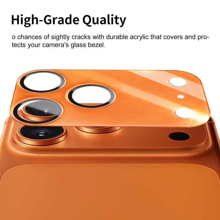 XDcase ชุด 2 ชิ้น ฟิล์มป้องกันเลนส์กล้องอะคริลิคด้านโปร่งแสงแบบบูรณาการ สำหรับ iPhone 17 Pro Max, สำหรับ iPhone 17 Pro