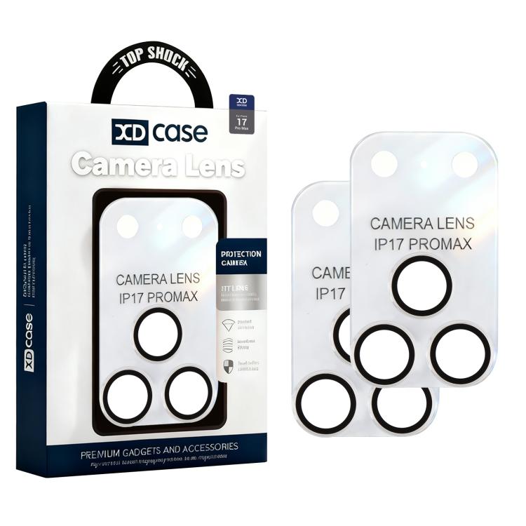 XDcase ชุด 2 ชิ้น ฟิล์มป้องกันเลนส์กล้องอะคริลิคด้านโปร่งแสงแบบบูรณาการ สำหรับ iPhone 17 Pro Max, สำหรับ iPhone 17 Pro